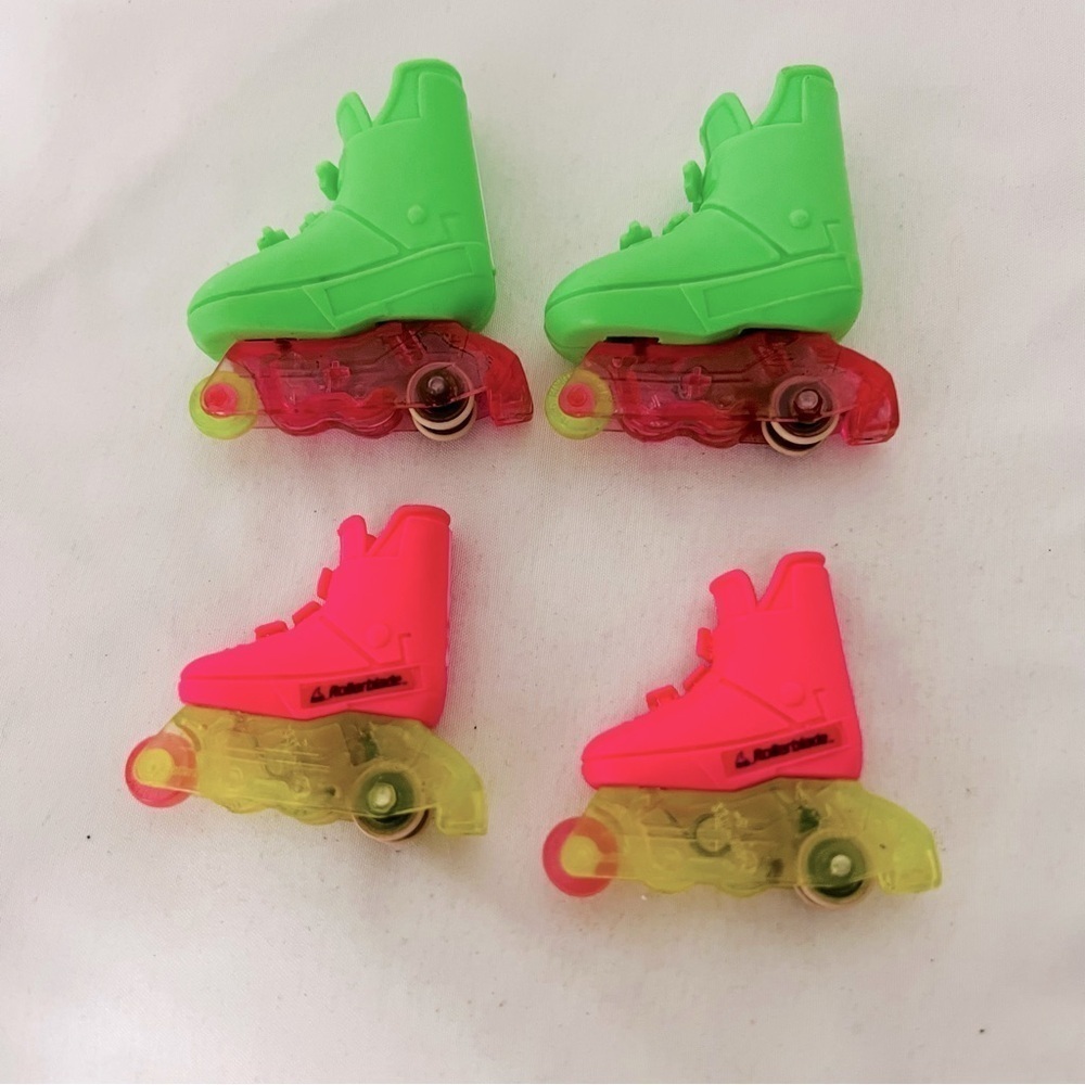 Vintage 1991 Ken Neon Green Rollerblade Barbie Neon Pink Rollerblade (No Sparks)